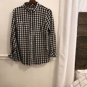 Black and White Plaid Flannel Shirt